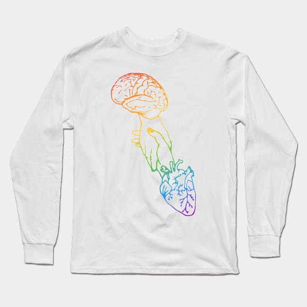 Brain DNA Heart Hand Balance Long Sleeve T-Shirt by labstud